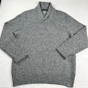 Eddie Bauer Heather Gray V-neck Wool Blend Men's Sweater Size Large